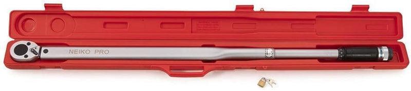 NEIKO PRO 03710B 3/4-Inch-Drive Adjustable SAE Torque Wrench with Torque Click Settings of 100–700 Foot-Pound, Made with CrV Steel, 48-Inch Length