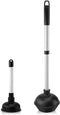 NEIKO 60169A Toilet Plunger | 2 Piece | Bonus Mini-sink and Drain Plunger | Compact | Patented All-Angle Design | Telescopic Aluminum Handle