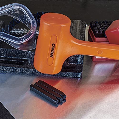 NEIKO 02848A 3 LB Dead Blow Hammer, Neon Orange | Unibody Molded | Checkered Grip | Spark and Rebound Resistant