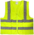 NEIKO 53957A Mesh High Visibility Safety Vest | Large | 2" Reflective Strips and Zipper | Neon Yellow Color
