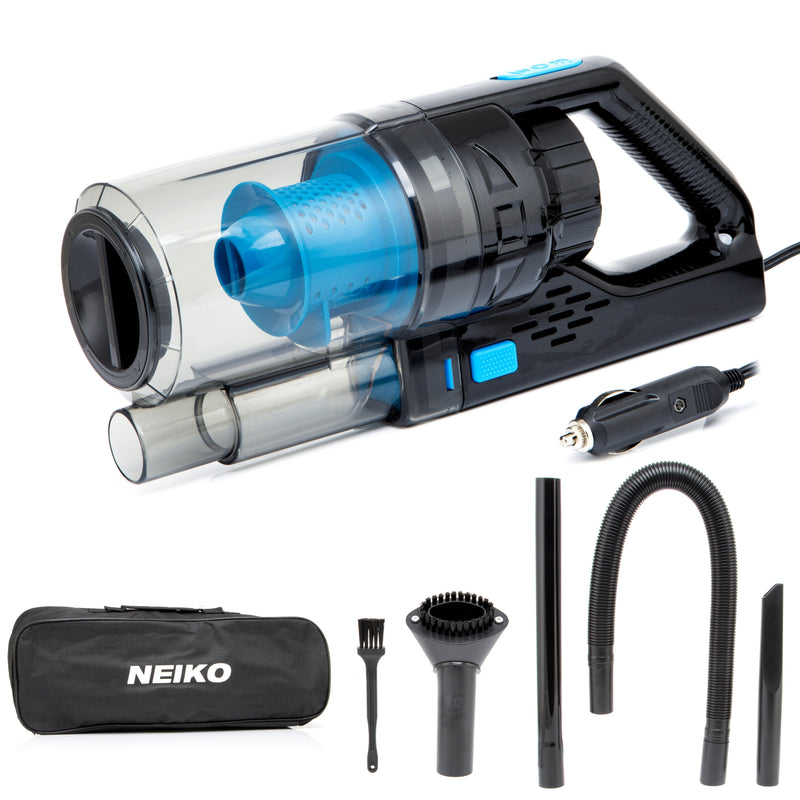 NEIKO 53730A Portable Car Vacuum Cleaner Wet Dry, Wet Vacuum Cleaner for Car or Vehicle, High Power and Small Vacuum for Car Detailing, 12V Car Vacuum by DC Power, Works Best For Automotive or Boat