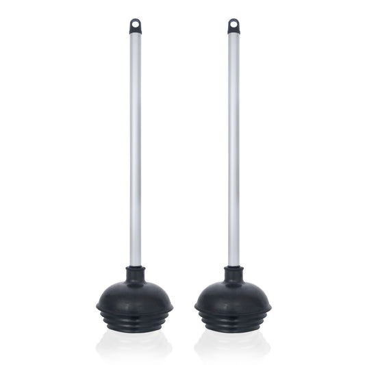 NEIKO 60170A Toilet Plungers | Dual Pack | Patented All-Angle Design | Heavy Duty | Aluminum Handle | Residential, Commercial, and Industrial Building Sanitation Use