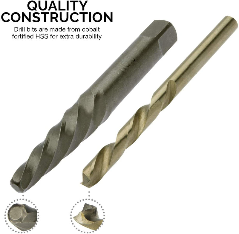 Hand Bit NEIKO 01925A Screw-Extractor And Left-Hand Drill-Bit Set, HSS M2 Steel ...