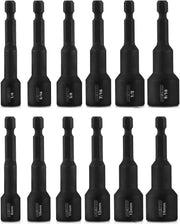 Magnetic Hex Impact Nut Driver Set Driver Bit Set for Drill, Cr-V Steel (12-Piece)