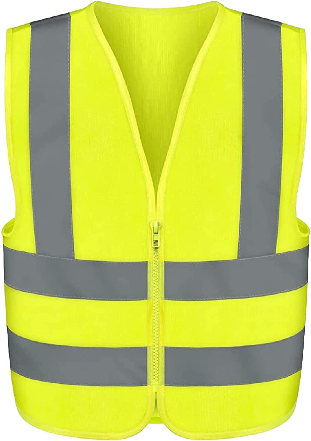 High-Visibility Safety Vest – Reflective Strips, Zipper Front (X-Large)