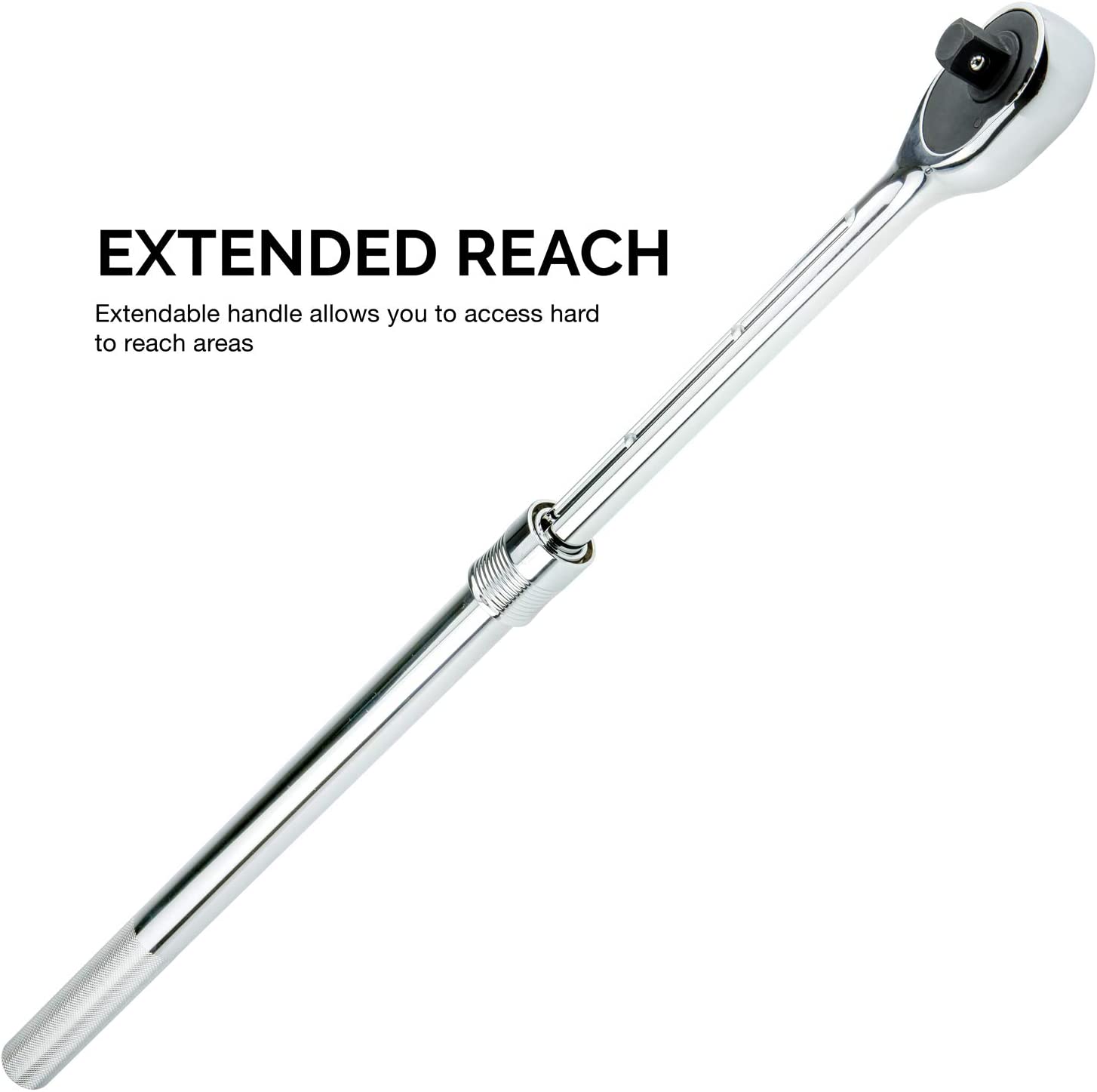 3/4" Drive Extendable Ratchet Handle — 24-Tooth, Reversible, 24"–39-3/4"