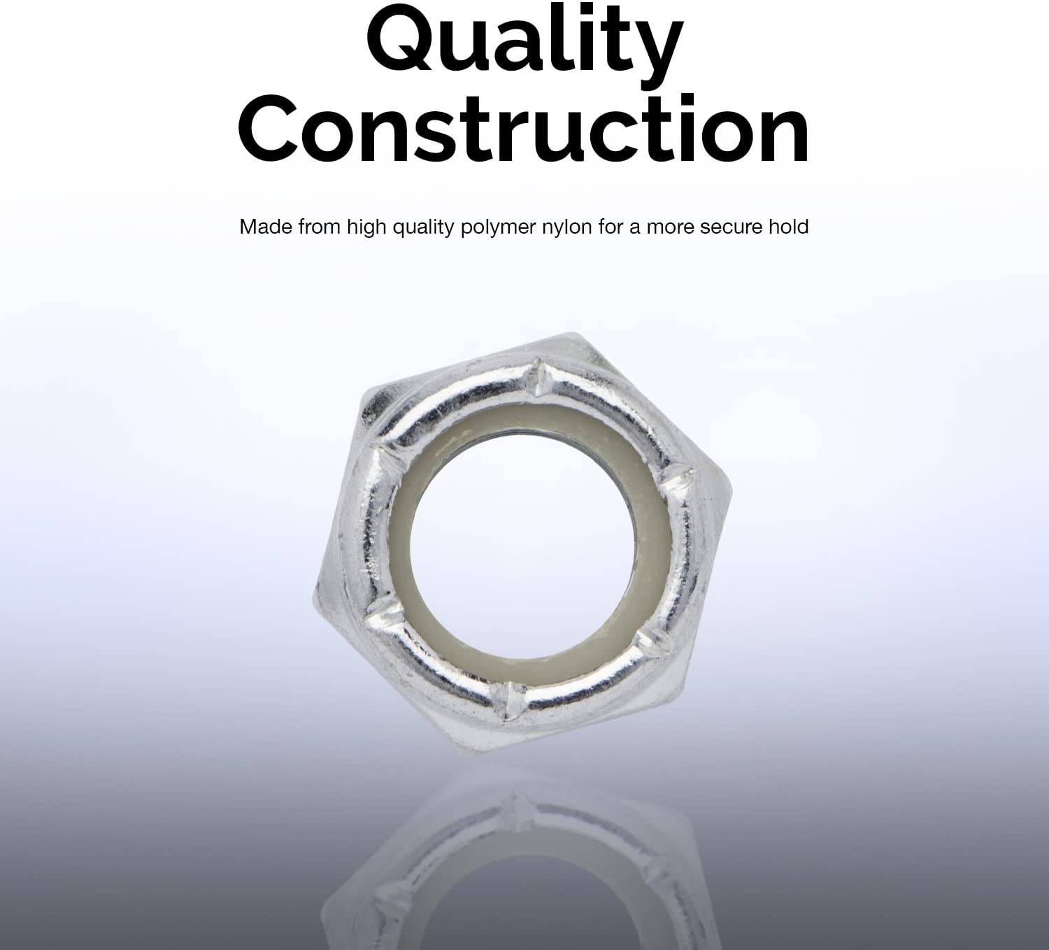 Hex Nut Assortment Set Nylon Locking Nuts, A3 Steel Hex Assorted Hardware Kit #10 & SAE (150-Piece)