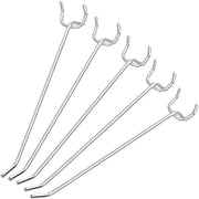 6" Pegboard Hooks — Heavy-Duty, Nickel-Plated Hardened Steel (50-Pack)