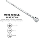 NEIKO 03034A 3/8” Drive Extra Long Ratchet | 18” Length | 72 Tooth Gear | Cr-Mo Head | CR-V Steel