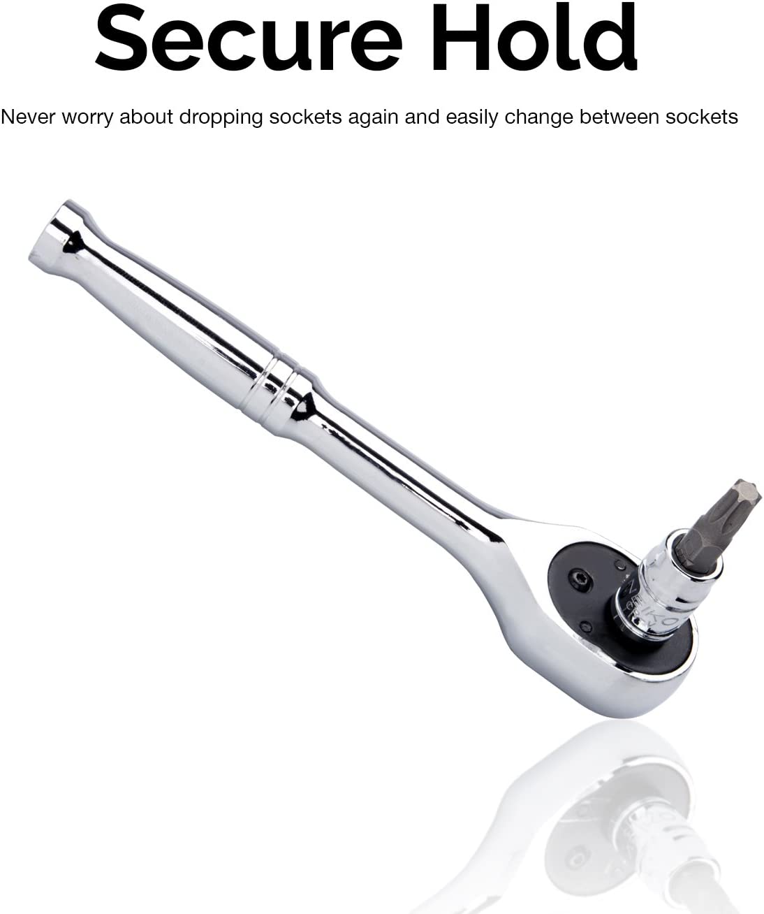 1/4"-Drive Ratchet Wrench, 5 1/2" Cr-V Steel Body, 72-Tooth Ratcheting Mechanism
