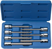 3/8" Drive Extra Long Allen Hex Bit Socket Set, Metric, 3 mm - 10 mm, S2 & Cr-V Steel (7-Piece)