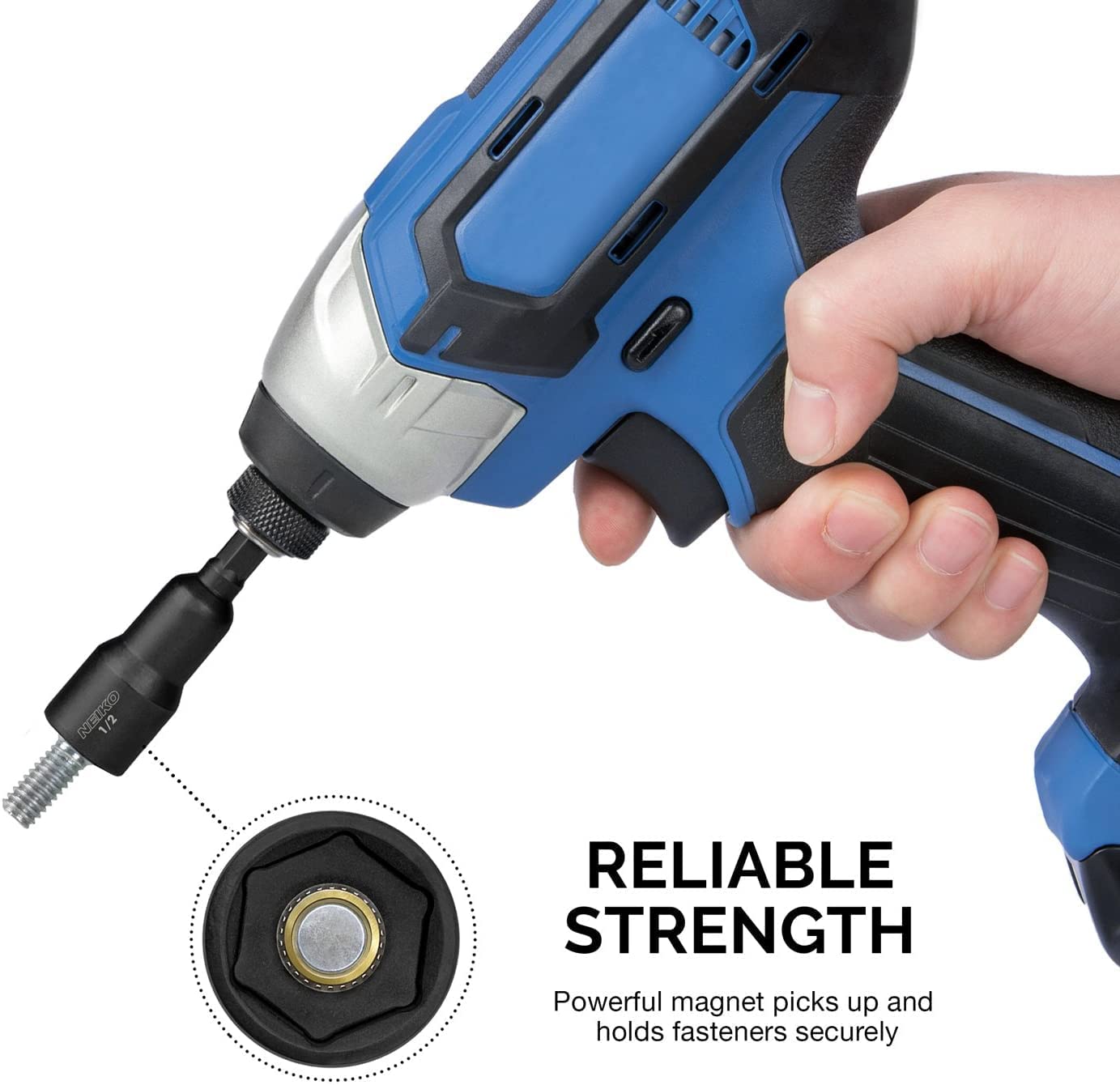 Magnetic Hex Impact Nut Driver Set Driver Bit Set for Drill, Cr-V Steel (12-Piece)