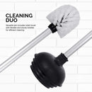 NEIKO 60167A Toilet Plunger with Holder for Brush and Bathroom Plunger Set, Clean Aluminum Handle, White Plunger Caddy, Toilet Brush Set for Cleaning Toilet Bowl