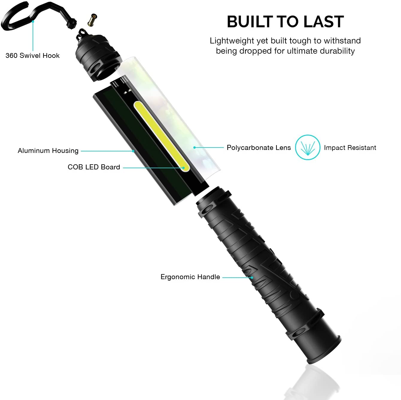 Cordless COB LED Work Light — 700 Lumens, 3 Modes, Magnetic Base (4,400 mAh)