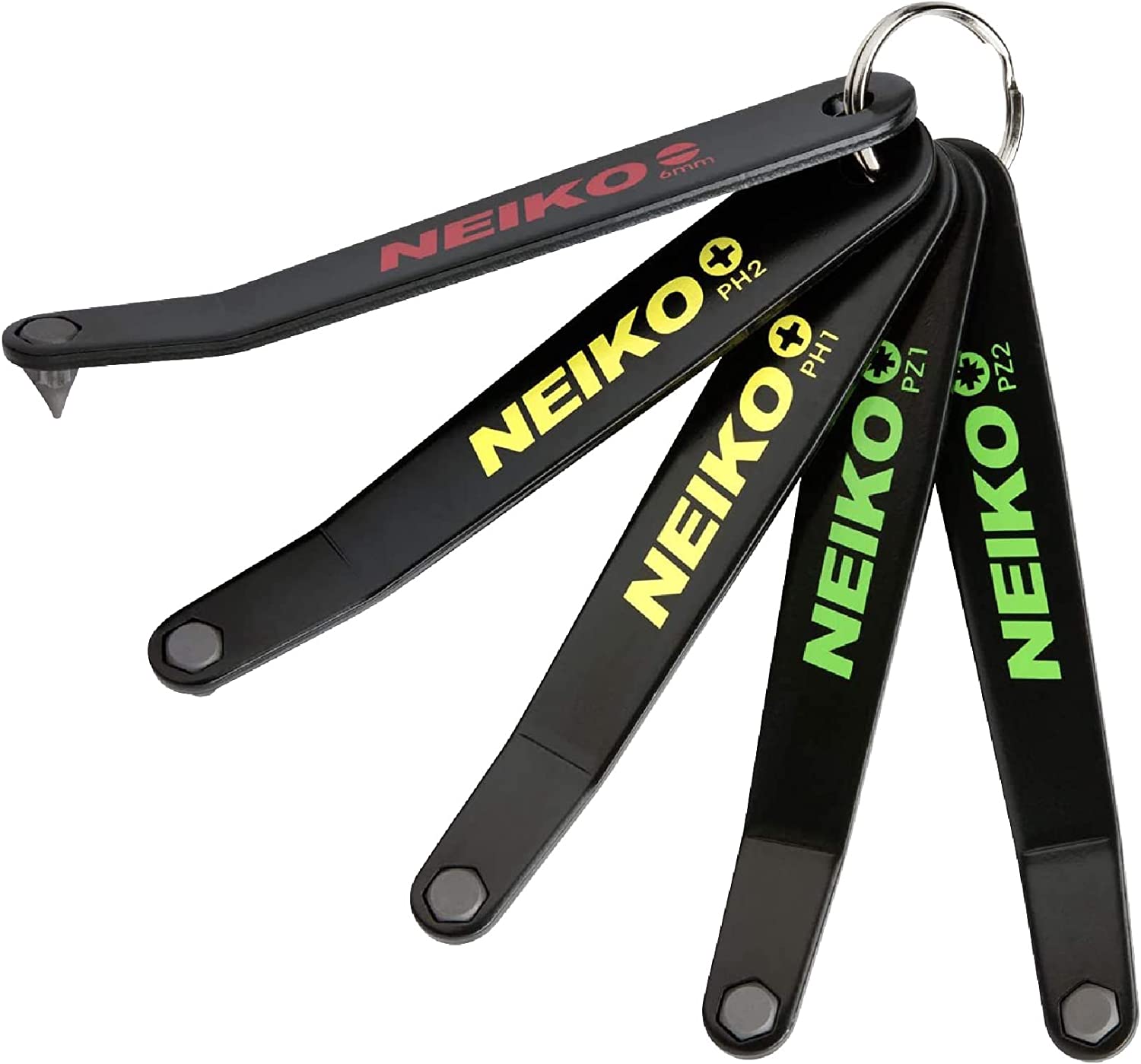 NEIKO 01323A Ultra Low Profile Offset Screwdriver Set | 5-Piece | S2 Steel | Phillips, Pozidriv, and Slotted