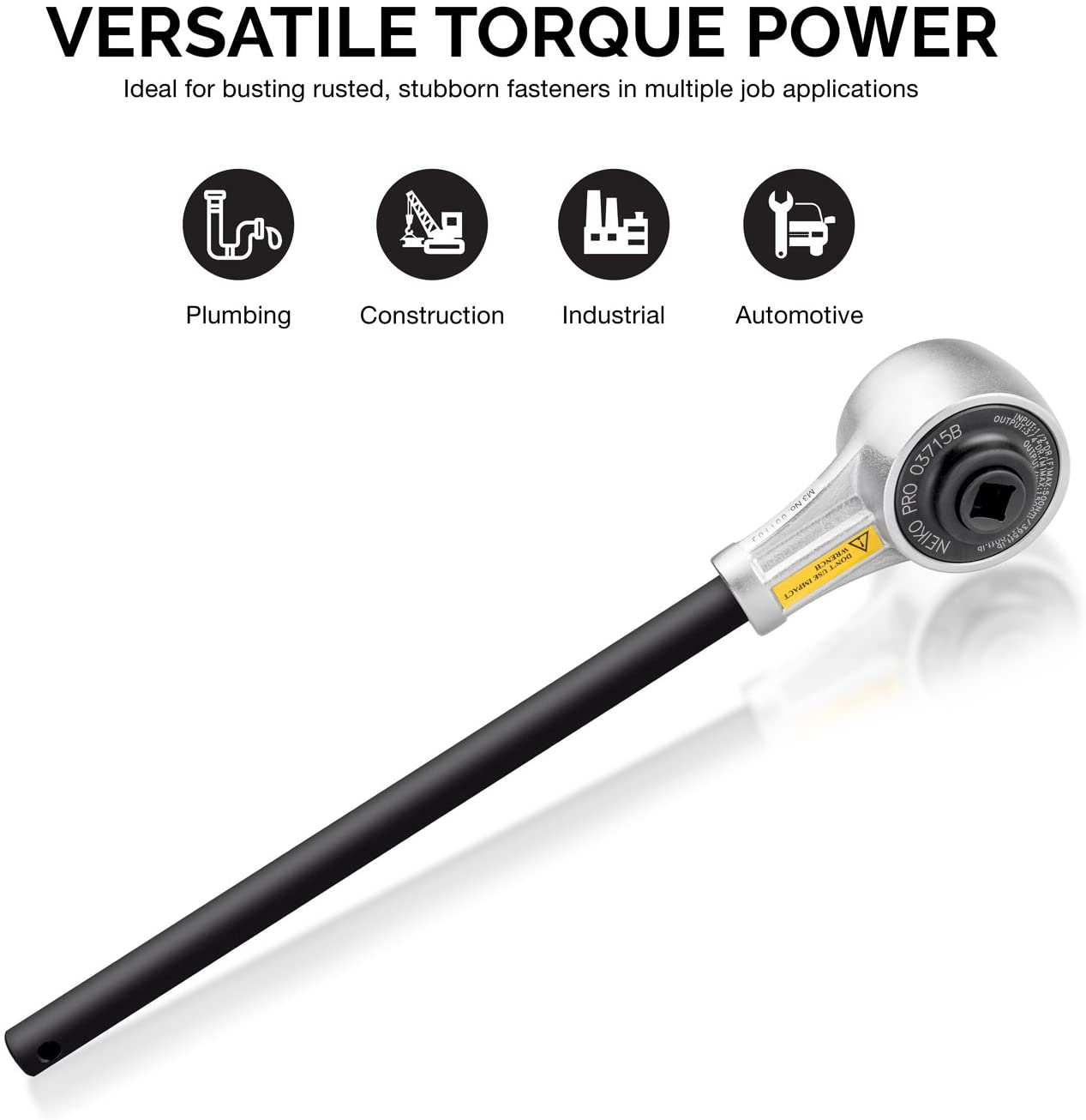 NEIKO PRO 03715B 1/2" Drive Torque Wrench, 1100 Foot-Pound Heavy Duty Torque Multiplier Wrench, Cr-Mo and Chrome-Vanadium