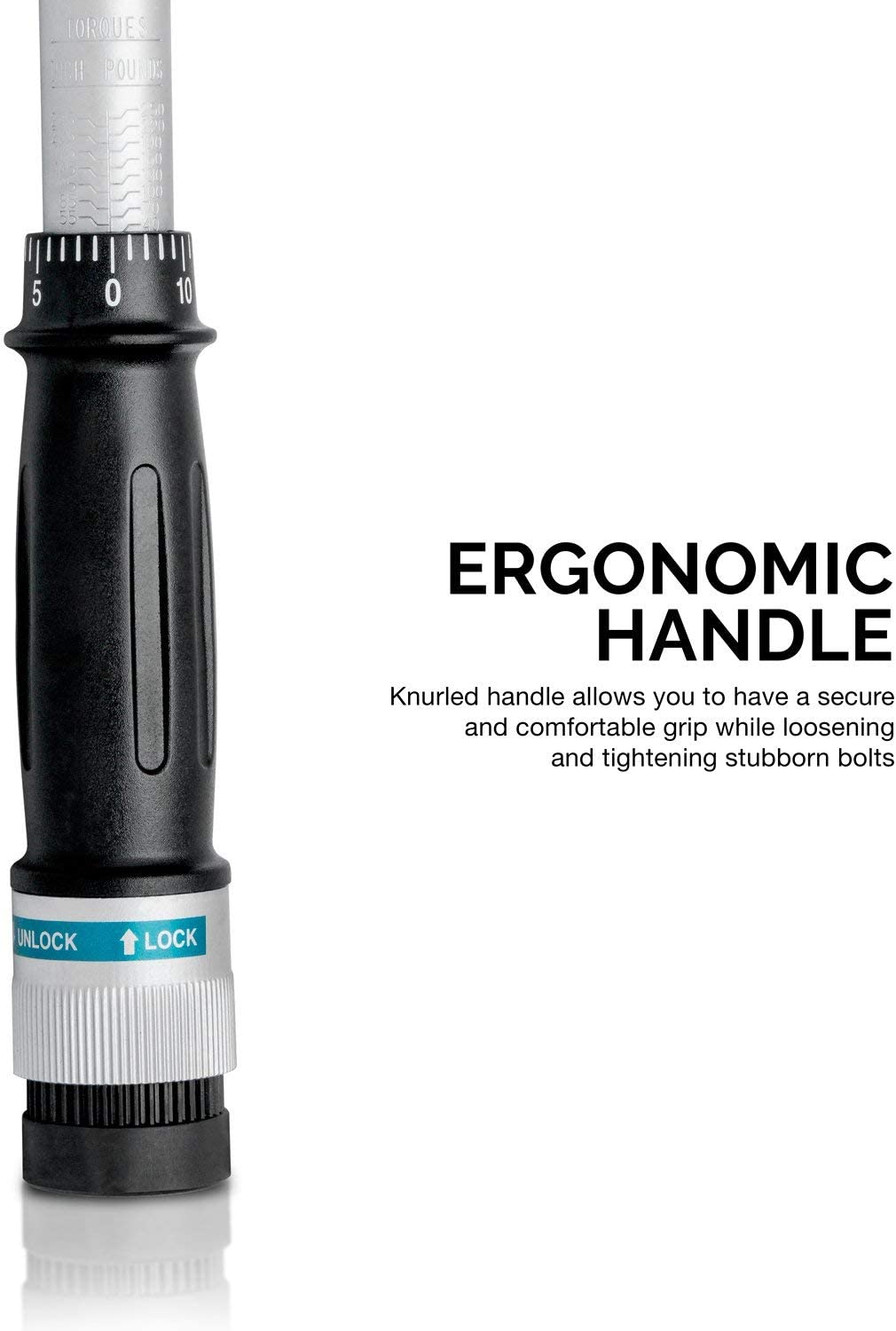 3/4” Torque Wrench, 3/4” Drive SAE, 50-300 Ft-Lb, 34” Length, Adjustable Click Torque Wrench