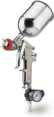 HVLP Gravity-Feed Spray Gun — 2.0 mm Nozzle, 600 cc Cup, Air Gauge