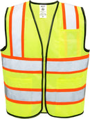 NEIKO 53991A High Visibility Safety Vest | X-Large | 3 Pockets and Zipper | Neon Yellow