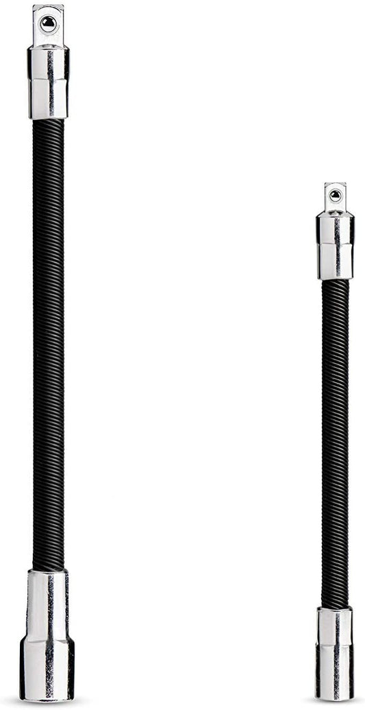 NEIKO 00239A Flexible Extension-Bar Set, 1/4-Inch and 3/8-Inch Drives, Flexible Socket Extension Bars, 2-Piece Set