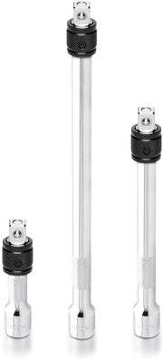 3/8" Drive Locking Extension Bar Set 3", 6", 10", Remove Sockets & Sparkplugs, Cr-V, Silver (3-Piece)