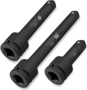 3/4" Drive Impact Extension Bar Set — 4", 6", 10", CrV Steel (3-Piece)