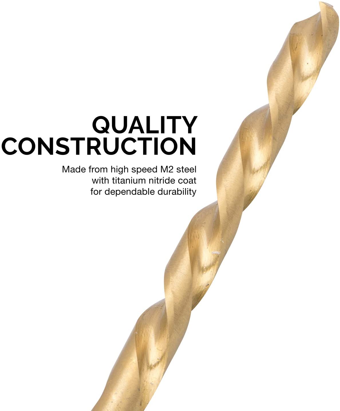 Left-Hand Drill-Bit Set, High-Speed Steel Drills with Titanium Nitride Coating (13-Piece)