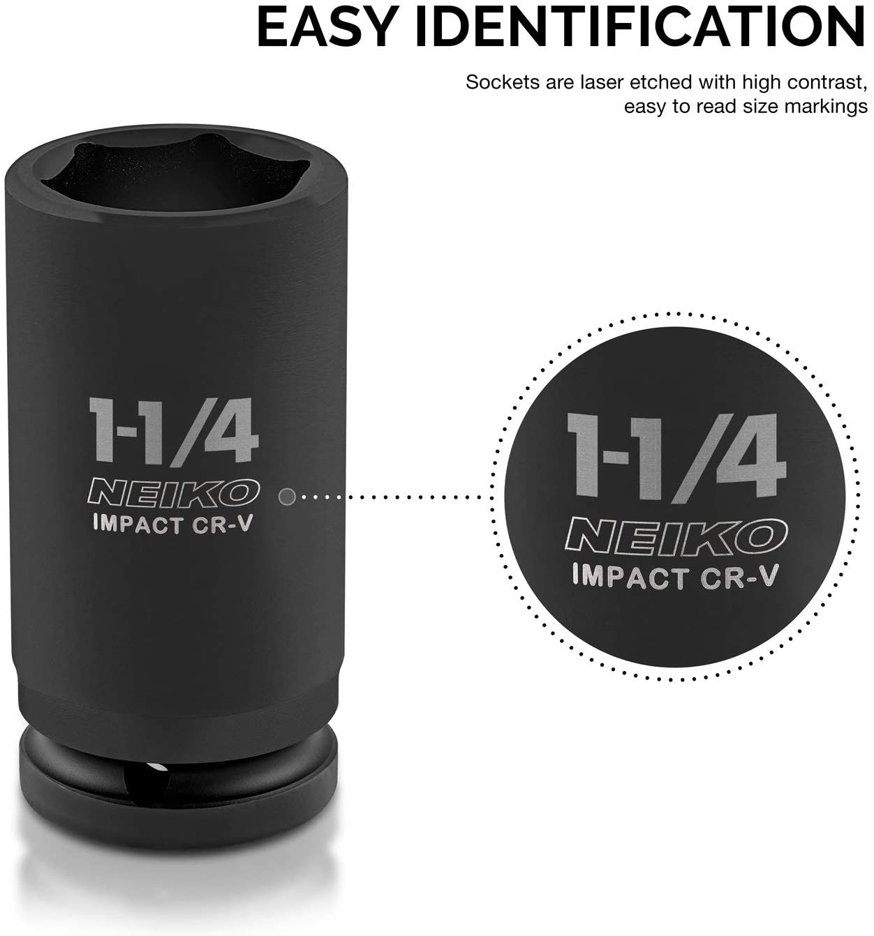 3/4" Drive Deep Impact Socket Set — SAE, 1"–1-1/2", Cr-V Steel (8-Piece)