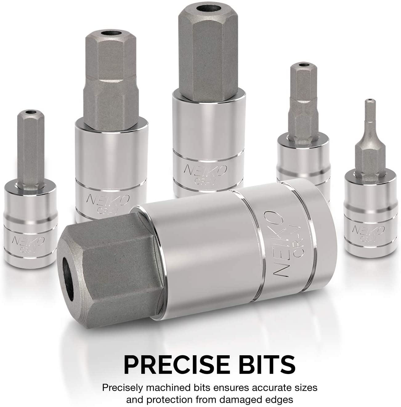 NEIKO 01144A Tamper-Proof Hex Bit Socket Set, 26 Pieces | SAE (5/64-9/16”) and Metric (2-14MM)