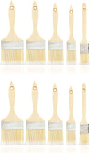 Hiltex 00328 2 Pack Paint Brush Set, 10 Pieces Total, Stain, Varnish, Wood Handles, Brushes for Work, Home, Art and Crafts
