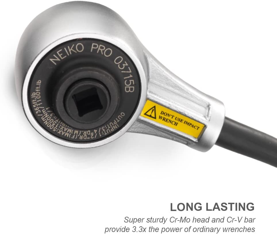 NEIKO PRO 03715B 1/2" Drive Torque Wrench, 1100 Foot-Pound Heavy Duty Torque Multiplier Wrench, Cr-Mo and Chrome-Vanadium