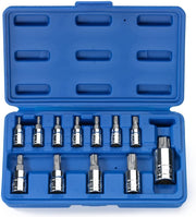Tamperproof Torx Plus Bit Socket Set 8 IPR - 60 IPR, 5 Point Star, Cr-V & S2 Steel (12-Piece)