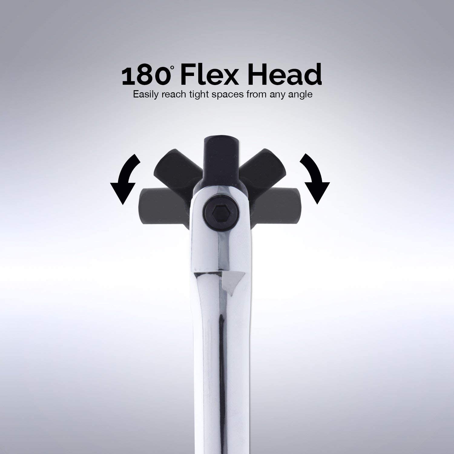 1/2" Drive Extension Breaker Bar, 15" Length, Rotating Flex Head, CR-V Steel