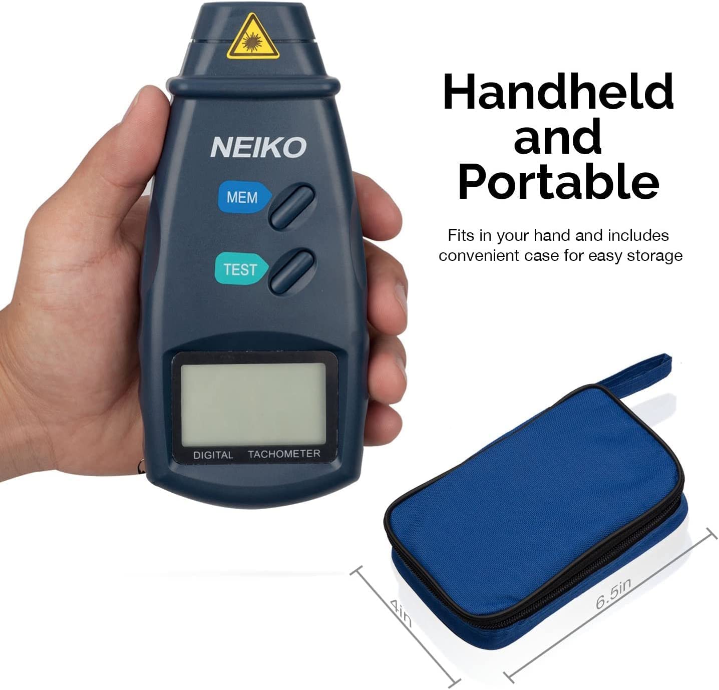 Digital Tachometer — Noncontact Laser, 2.5–99,999 RPM
