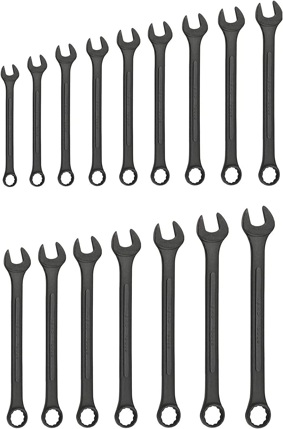 NEIKO 03575A Jumbo Combination Wrench Set | 16 Piece | MM | 6 mm to 32 mm | Raised Panel Construction
