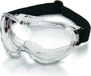 Clear Protective Safety Goggles — ANSI Z87.1, Wide-Vision, Extra-Wide Headband (12-Pack)