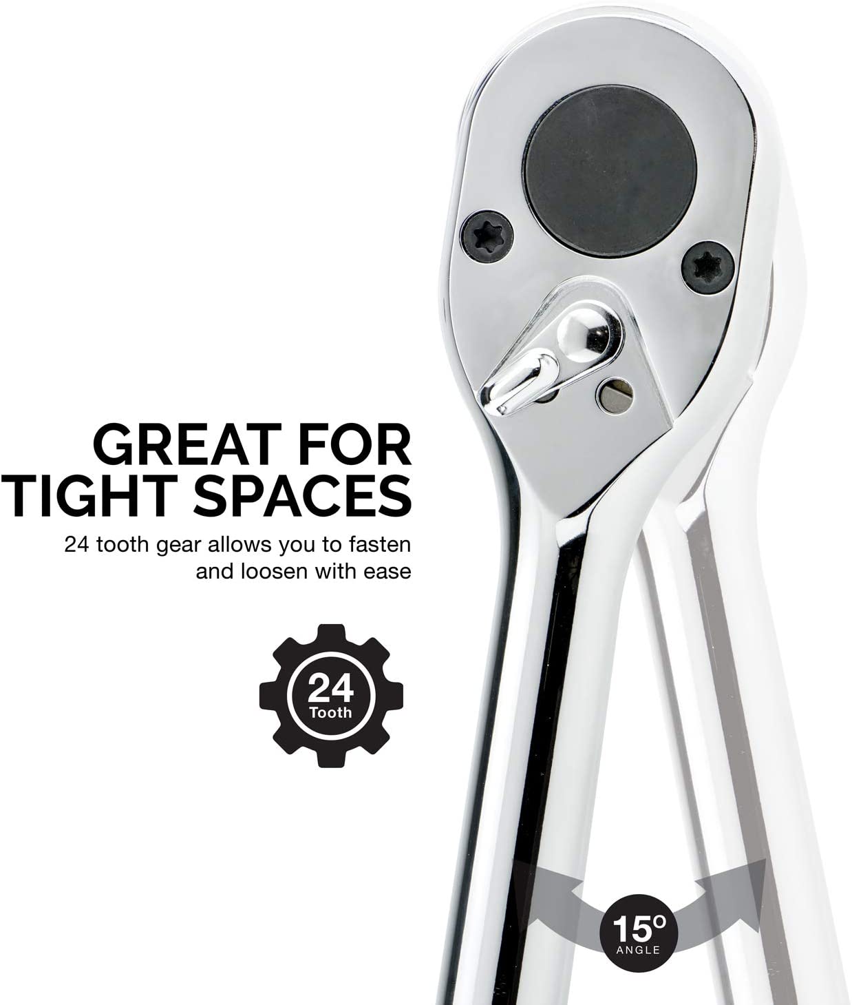 3/4" Drive Extendable Ratchet Handle — 24-Tooth, Reversible, 24"–39-3/4"