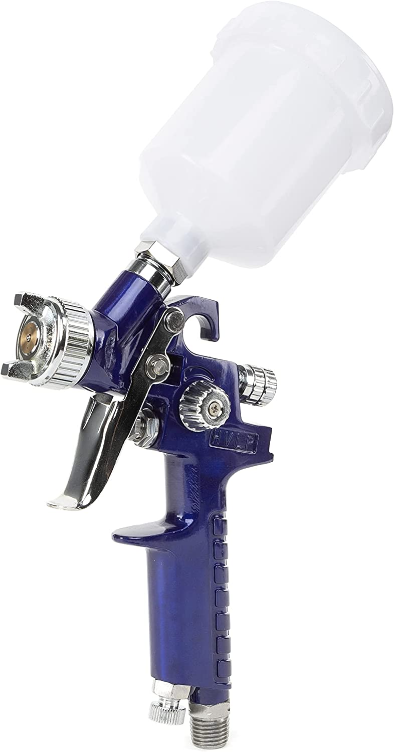 HVLP Mini Gravity Feed Air Spray Paint Gun, 1.0 mm Nozzle Size, 125 cc