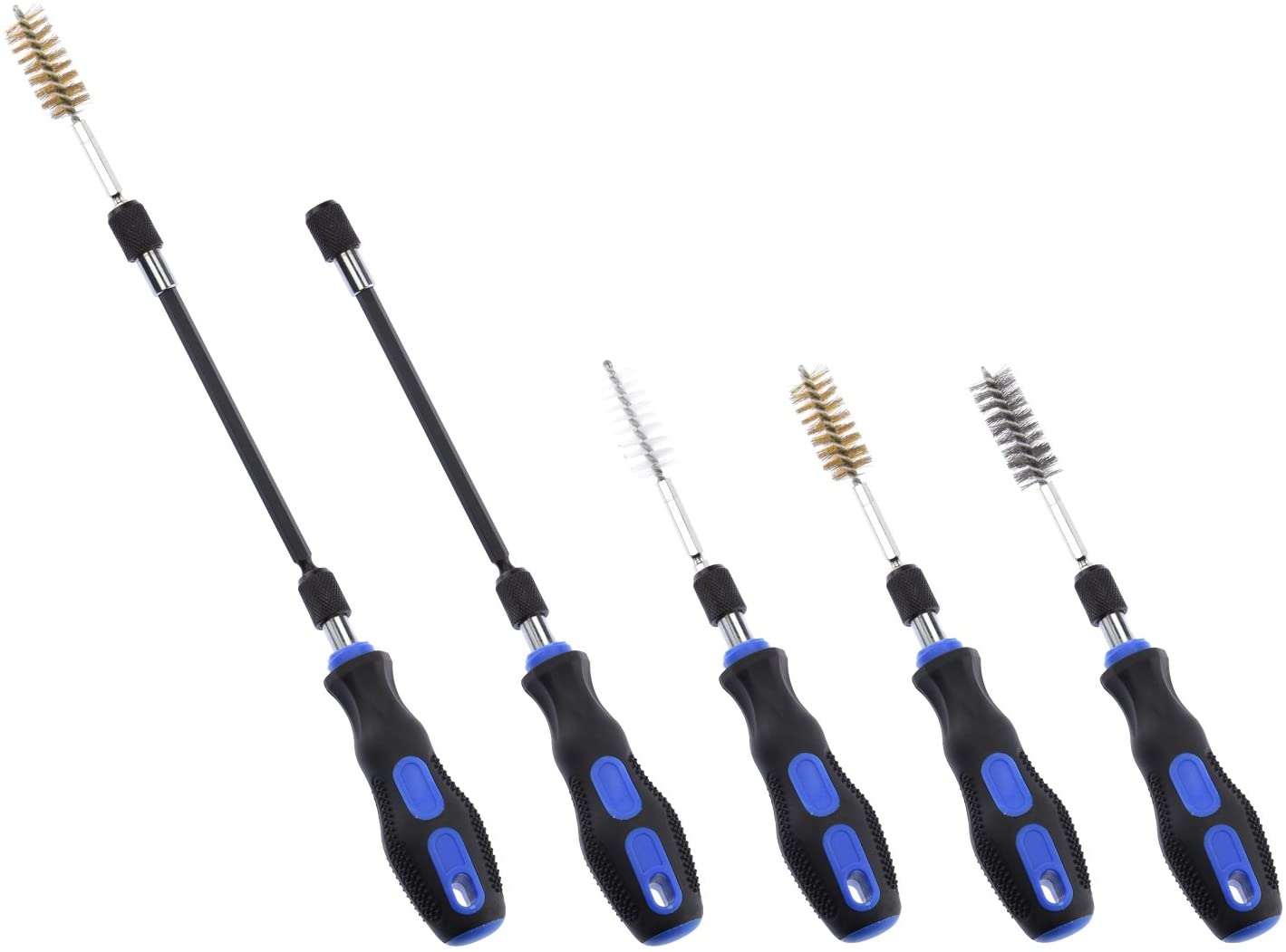 Wire Brush Drill Attachments with 1/4" Hex Shank, SAE & MM Brushes Assortment (38-Piece)