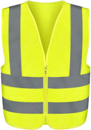 NEIKO 53940A High Visibility Safety Vest with Reflective Strips | Size Medium | Neon Yellow Color | Zipper Front | For Emergency, Construction and Safety Use