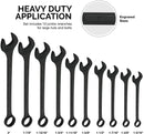 NEIKO 03129A Jumbo Combination Wrench Set, 10-Piece Open-End Wrench Set, SAE Sizes 1 5/16 Inches to 2 Inches for Large Vehicles, Black Oxide Finish