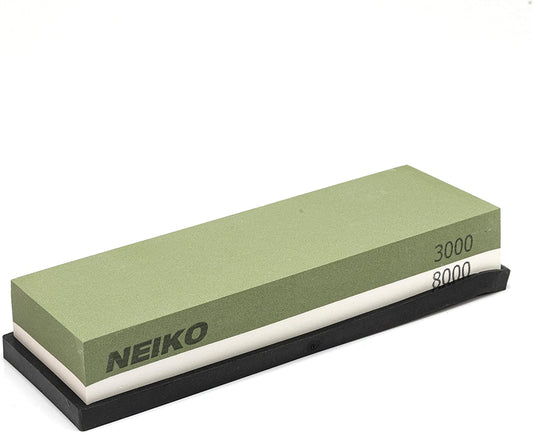 NEIKO 54003A Whetstone | Knife Sharpening Stone | 3000 & 8000 Grit, Fine Detail | Premium & Highly Durable Corundum Stone | 2 Side Water Stone, Scissor, Blade, Kitchen Knife Sharpener Wet Stone…