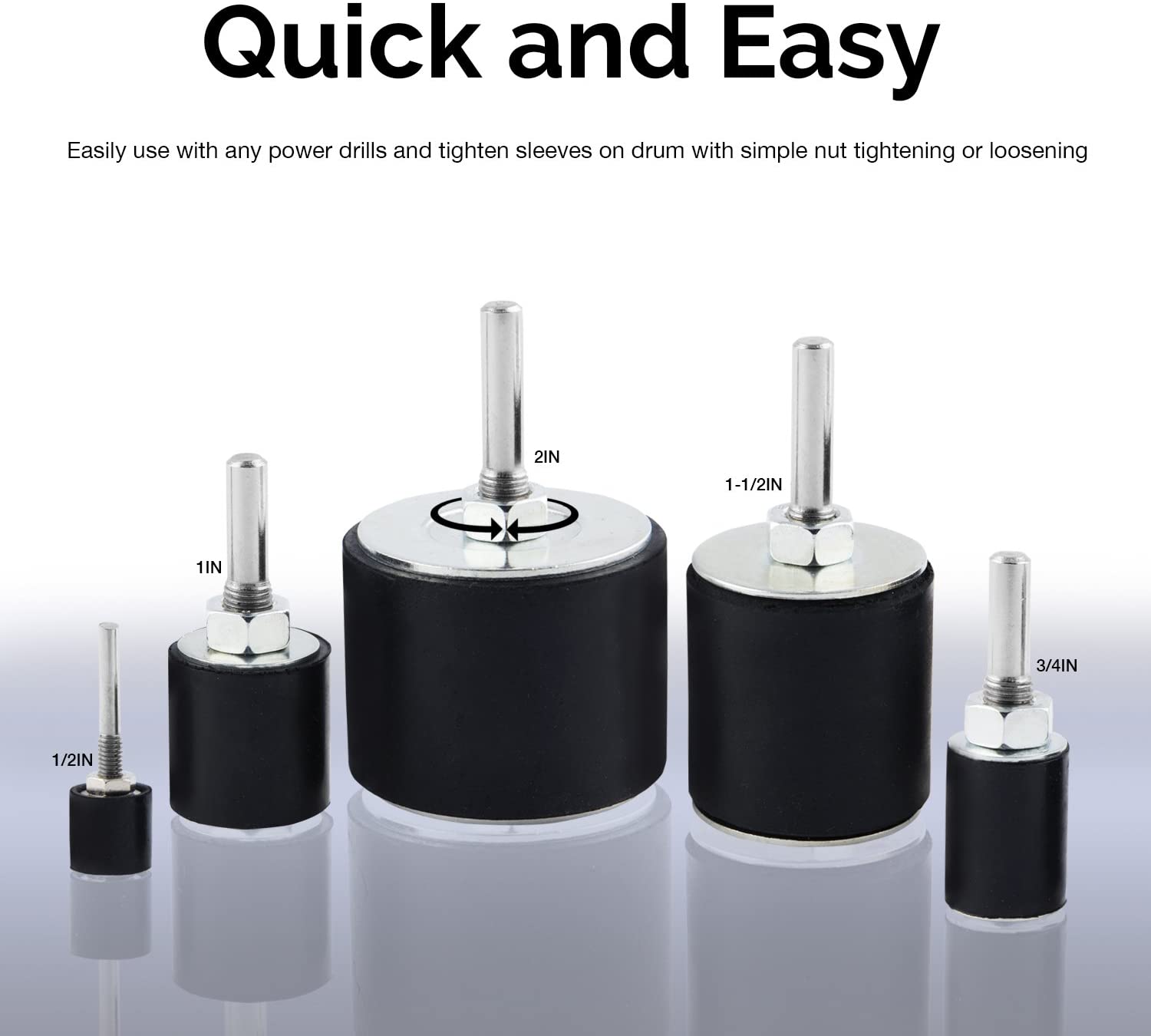 Drum Sander Kit 1/8 & 1/4" Drive Spindle Sander for Woodworking (26-Piece)