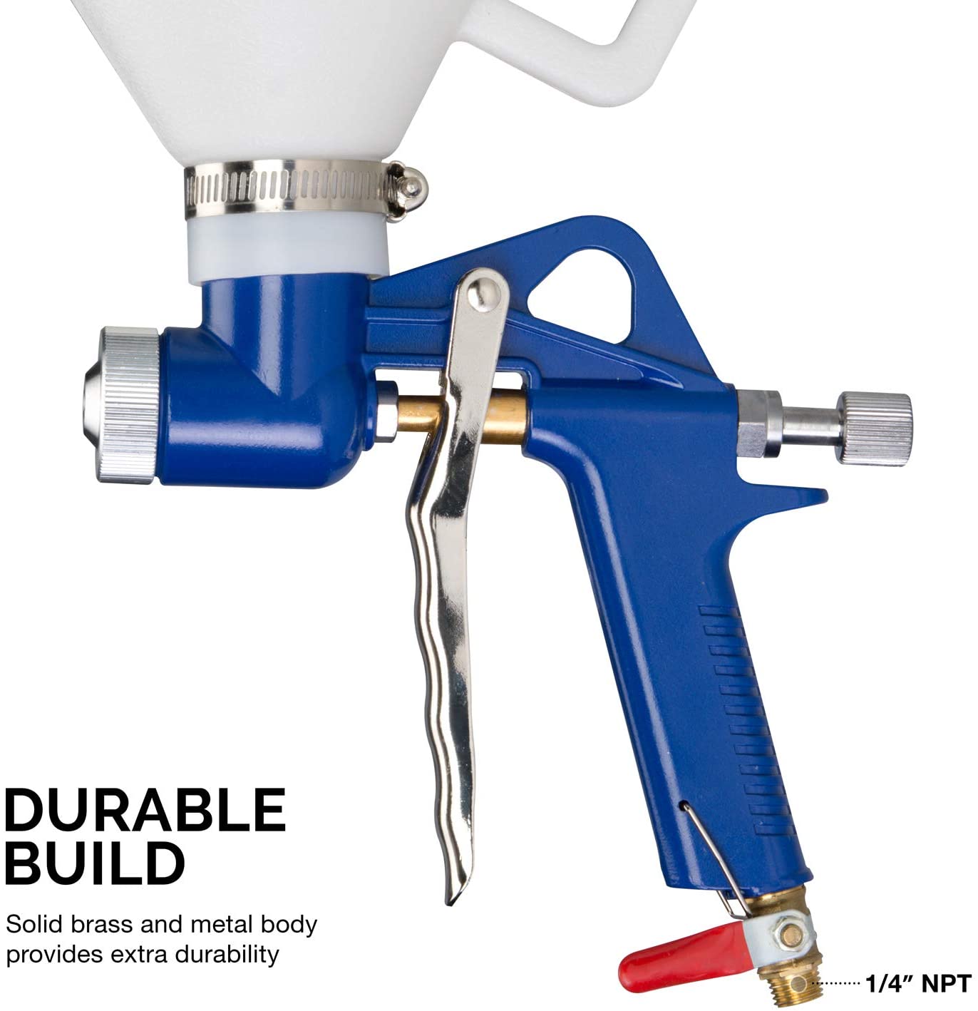 Air Texture Gun — 1.32-Gallon Hopper, 3 Nozzles (4.0, 6.0, 8.0 mm)