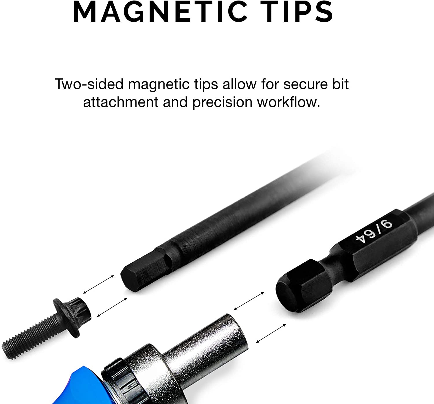 Allen Wrench Drill Bits Hex Drill Bit Set, SAE Sizes 1/16" to 5/16", Magnetic Hex Head Bits (11-Piece)