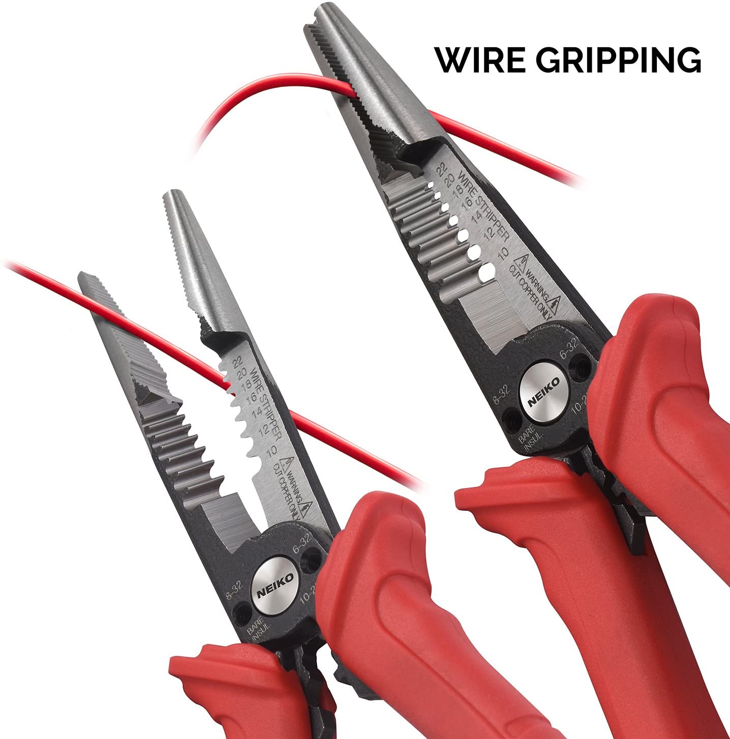 6-in-1 Wire Service Tool — 8-1/2" Pliers, Gripper/Crimper/Stripper/Cutter/Extractor