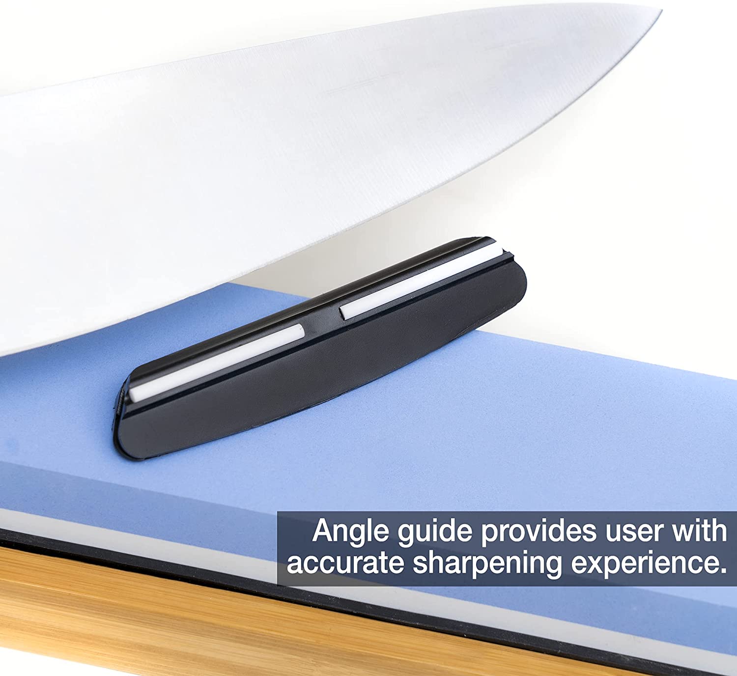 Whetstone Knife Sharpening Kit — 1000/6000 Grit, Dual-Sided Corundum, Bamboo Base