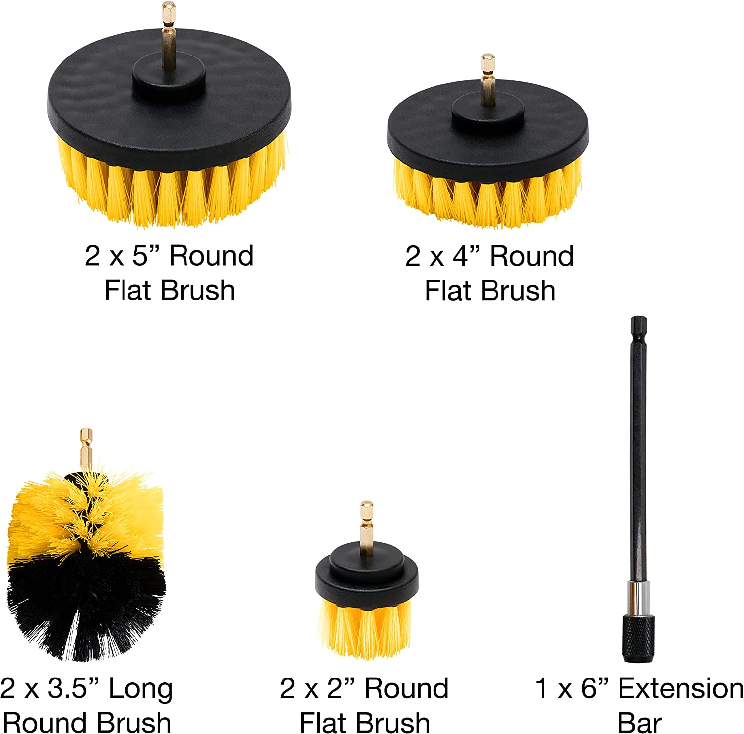 NEIKO 00321A Drill Brush Set, 9-Piece All-Purpose Scrub Brush for Cleaning & Car Detailing Attachments, Scrub Brushes with Extended-Reach, Drill Brush Attachment, Tile Brush Cleaner, Power Scrubber