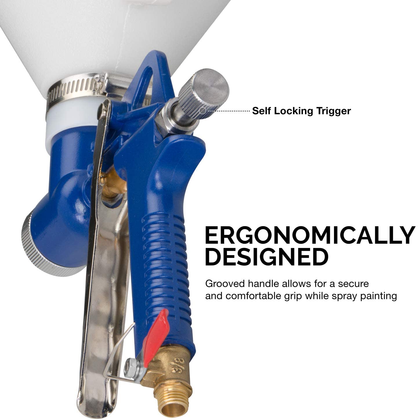 Air Texture Gun — 1.32-Gallon Hopper, 3 Nozzles (4.0, 6.0, 8.0 mm)