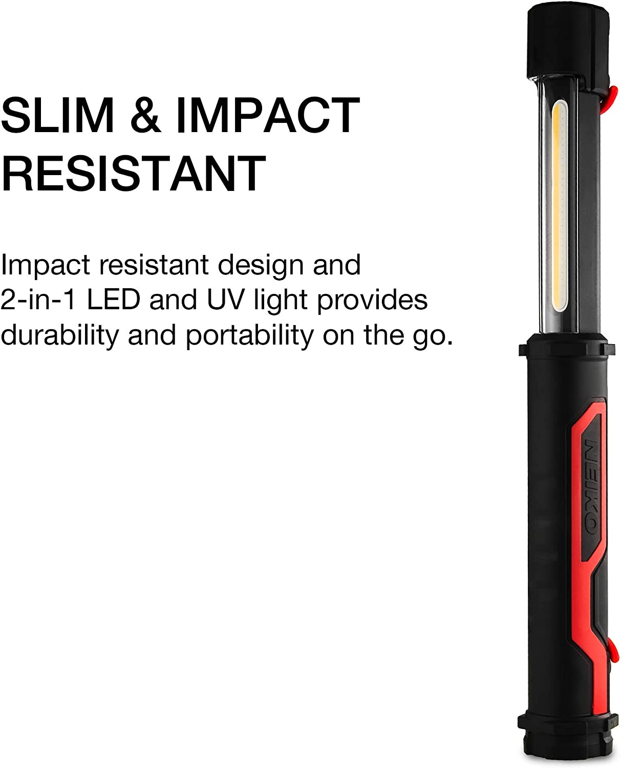 Cordless 10-Watt 2-in-1 COB LED & UV Work Light with Rechargeable 4000-mAh Li-Ion Battery